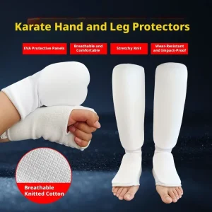 Boxing Karate Taekwondo Shin Guards Leg Instep Protectors Cotton MMA Sanda Fighting Training Protective Gear