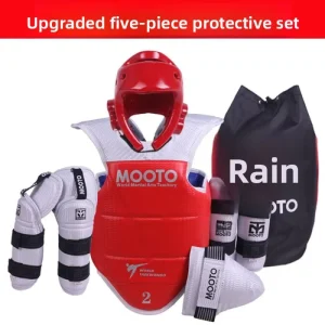 Boxing Taekwondo Polyurethane Protective Gear Full Set Protection Chest Guard Headgear Face Mask Knee Pads Shin Guards