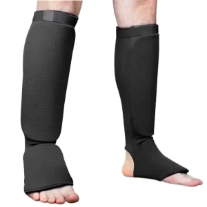 Boxing and Sanda Shin Guards Ankle Guards Gloves EVA Fighting and Training Knit Shin Guards