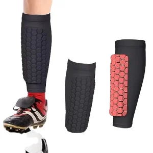 Boys Girls Protective Soccer Shin Guards For Kids Youth Adult Lightweight Calf Compression Sleeve With Honeycomb Pads