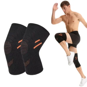 Breathable 3D Knitted Compression Sports Knee Sleeve Comprehensive Protection Non-Slip Elastic Nylon Spandex Knee Brace Spring