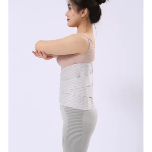 Breathable Adjustable Lumbar Support Elastic Waist Belt Back Support Brace for Fitness Protective Grey Waistband