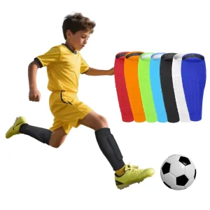 Breathable Anti Slip Design Outdoor Sports Kids Youth Soccer Shin Guards Calf Compression Sleeve with Honeycomb Padding