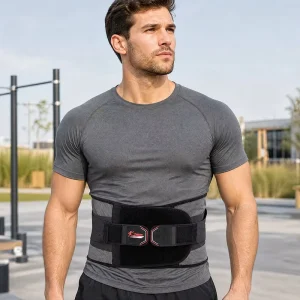 Breathable Back Brace for Men and Women Lower Back Breathable Waist Lumbar Support Belt with Dual Adjustable Straps