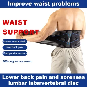 Breathable Compression Lumbar Support Belt with Back Pain Relief Adjustable Elastic Fit for Sports & Daily Wear