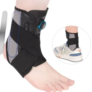 Breathable Dial Reinforced Hook and Loop Compression Support Shielding Ankle Brace for Stability Injury Healing