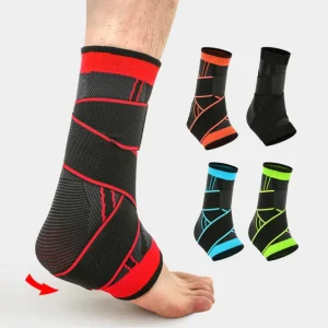 Breathable Elastic Ankle Brace Adjustable Straps Compression Ankle Support Bandage Anti-slip Sports Foot Protector for Gym