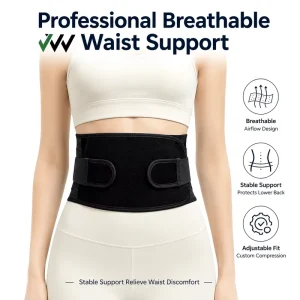 Breathable Flexible Summer Spring Waist Lumbar Lower Back Support Belt with Adjustable Straps for Professional Pain Relief