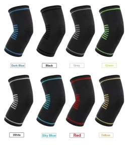 Breathable Knitted Silicone Strip Compression Knee Brace for Sports Protection Weightlifting Training Cycling