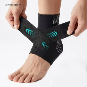 Breathable Nylon Ankle Support Brace Silicone Shock Absorption Cross Buckle Compression Anti Sprain Stabilizer for Protection