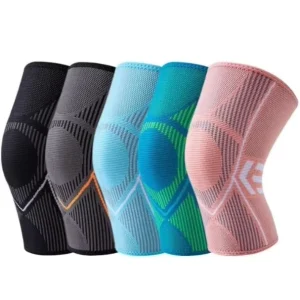 Breathable Nylon Compression Knee Support Brace With Silicone Pad for Running Tennis and Basketball