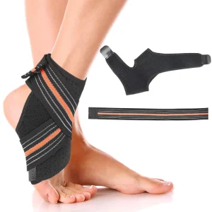 Breathable SBR Ankle Support Brace Wrap Compression Winding Bandage for Basketball Football Running Sports Foot Protection