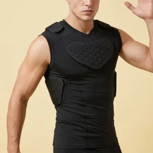 Breathable Sports Protective Gear Basketball Soccer Football Anti Collision EVA Padded Compression Tank Top Vest