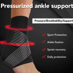 Breathable Sweat Wicking Anti Slip Durable Shock Absorbing Compression Injury Recovery Support Ankle Compression Sleeve Wraps