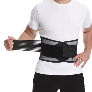 Breathable Waist Support Belt with Double Pull Straps for Back Pain Relief and Lumbar Support