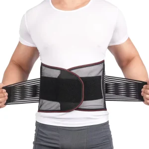 Breathable Waist Support Belt with Steel Low Back Brace for Work Back Pain Relief Summer Winter Protection for Waist