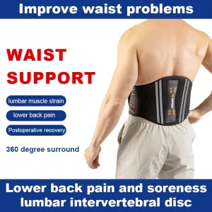 Breathable Waist Support Brace Lower Back Pain Relief Lumbar Belt for Men and Women Compression Protection