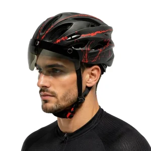 CE CPSC Certified In Mold MTB Road Cycling Helmet PC+EPS 17 Vents With Detachable Magnetic Visor For Men