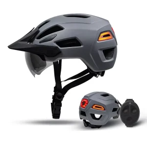 CE Certified Adult Cycling Bicycle Helmet With Rechargeable LED And Magnetic Lens MTB Bike Helmet Safety For Riding