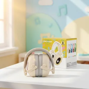 CE Certified Safety Intrinsically Safe Rechargeable Foldable Headband Earmuffs with Push In Inserts ABS Material for Kids Babies