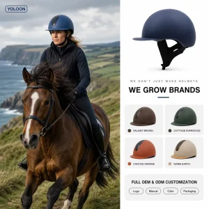 CE EN 1384 Standard Equestrian Black Horse Riding Safety Helmet