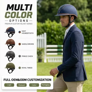 CE EN 1384 Standard Equestrian Helmet Black Horse Riding Helmet Safety Custom Logo Color
