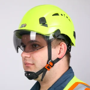 CE EN 397 and ANSI Certified Protective Hard Hats ABS Construction with Visor Canyoning Helmets for Climbing and Rescue