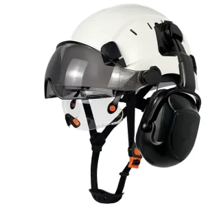 CE Industrial Work Hard Hats With Visor and Earmuff Engineering Protective Construction Worker Safety Helmet
