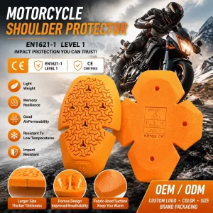 CE Level 1 Certified EVA Armor Pad Back Shoulder Elbow Knee Hip Insert Pads Protectors for Motorcycle Jacket Snowboard