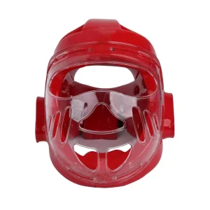 Careta Taekwondo Head Protector with Face Shield Red Blue PU EVA Foam Unisex 1 Piece