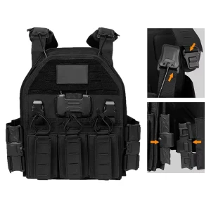 Chaleco Tactico Tactical Vest 1000D Nylon Black Solid Lightweight Tactical Vest Customized Plate Carrier With Pouch MOLLE