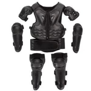 Children’s Breathable Windproof Plus Size Motorcycle Body Armor Clothing Set for Kids Sports Protective Gear PP Shell High Foam