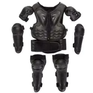 Children’s Breathable Windproof Plus Size Motorcycle Body Armor Clothing Set for Kids Sports Protective Gear PP Shell+High Foam