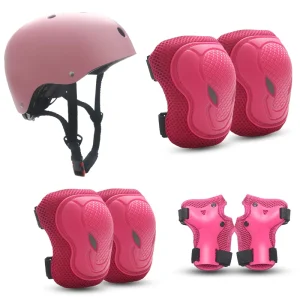 Children’s Combined Sports Protective Gear Set for Roller Skating Cycling Skateboard Helmet Knee Pads Sizes XS L Made in China