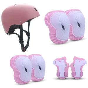 Children’s Combined Sports Protective Gear Set for Roller Skating Cycling Skateboard Helmet & Knee Pads Sizes XS-L Made in China