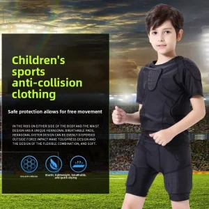 Children’s Football Basketball Anti Collision EVA Breathable Soft Sports Protective Gear Full Set T Shirt Pant