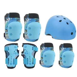 Children’s Outdoor Roller Skating Protective Gear Set Helmet Knee Pads Elbow Pads Palm Pads Durable PP Skateboard Balance Bike