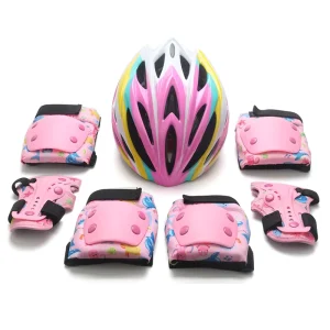 Children’s Roller Skating Combination Sports Protective Gear Set with Helmet and Knee Pads EPE Material PCEPS Shell