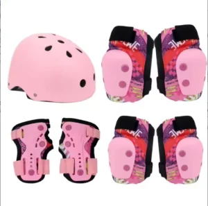 Children’s Roller Skating Protective Gear Full Set Includes Helmet Thickened Sponge Material for Extreme Sports Protection