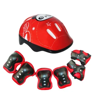 Children’s Roller Skating Sports Balance Bike Protective Gear 7-Piece Set Plastic Helmet Thickened Protectors