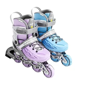 Children’s Women’s Boys Girls Professional Beginner Roller Skate Shoes Full Flash Adjustable Size PU Wheels Hard Shell