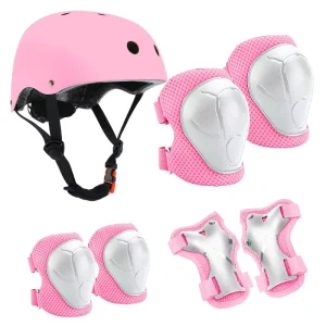 Colorful Roller Skating Knee Protective Gear for Children 7 piece Sports Helmet Protector