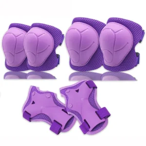 Colorful Roller Skating Knee Protective Gear for Children Six-piece Sports Helmet Protector
