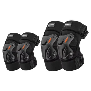 Comfortable and Breathable Polyester & Cotton Hard Shell Motorcycle Knee Pads and Elbow Pads Mechanical Style Protectors