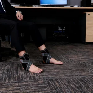 Compression Ankle Support Brace with X Shaped Strap and Resin Side Plates for Sprain Recovery