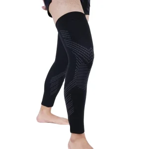 Compression Breathable Non Slip Thick Comprehensive Protection Sports Full Running Long Leg Knee Support Brace Spandex Nylon