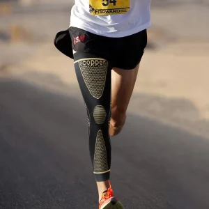 Compression Leg Brace Support Copper Fabric Sweat Absorbent High Elastic Leg Protective Brace Custom Logo