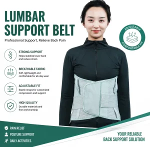 Compression Lumbar Support Back Brace Belt Adjustable Waist Wrap Breathable Back Support for Workout Daily Protection
