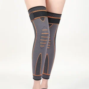 Compression Strap Knee Pads Extended Nylon Wormwood Knee Support Long Sports Knee Protector with Adjustable Strap
