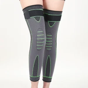 Compression Strap Knee Pads Extended Nylon Wormwood Knee Support Long Sports Knee Protector with Adjustable Strap